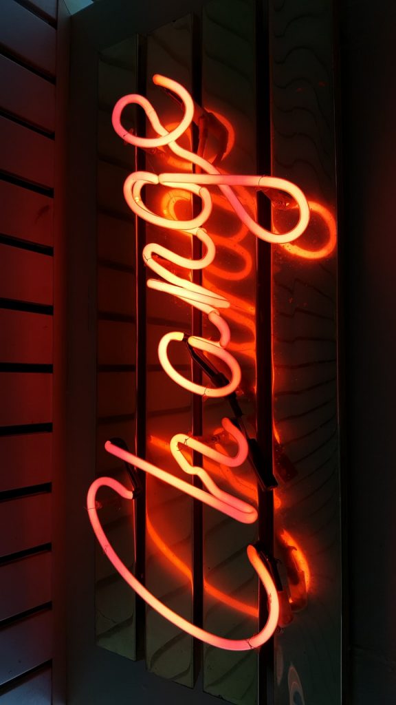Change neon light signage